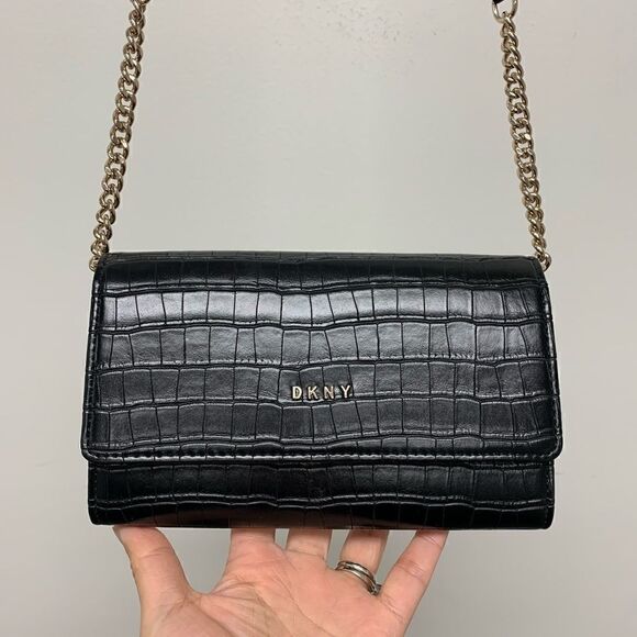 DKNY Veronica Woc Crossbody Crocodile pattern fashion  handbag - Picture 1 of 14